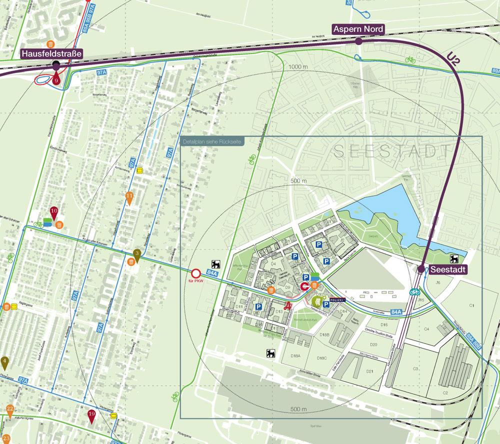 Plan showing the wider Seestadt development area